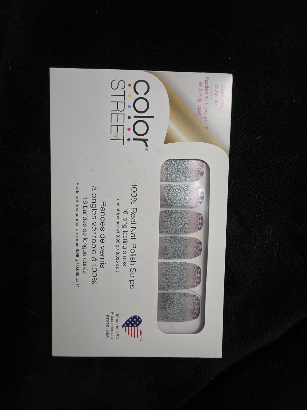 Color Street Purple White Mandala Nail Polish Strips